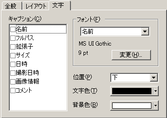 印刷文字の設定